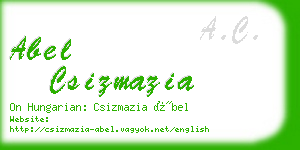 abel csizmazia business card